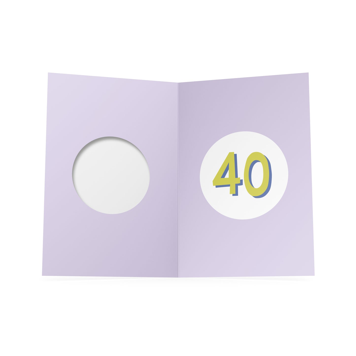 40th Diecut Hole Birthday Card
