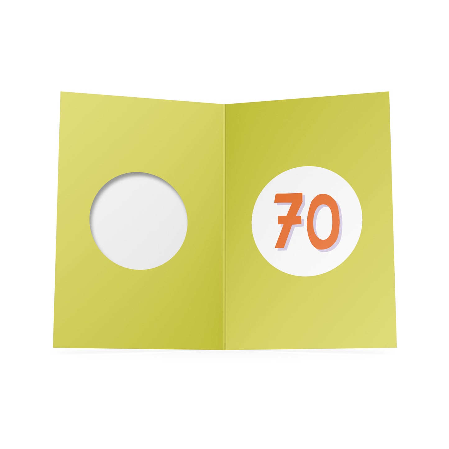 70th Diecut Hole Birthday Card
