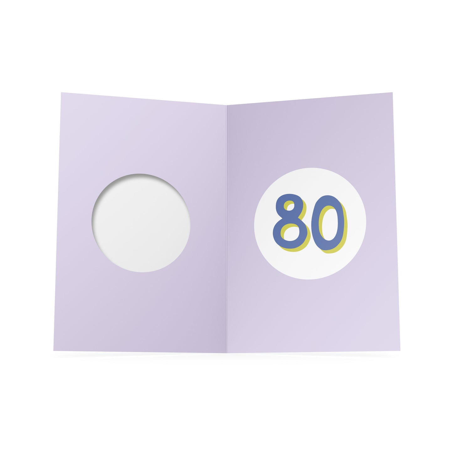 80th Diecut Hole Birthday Card