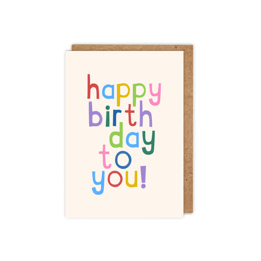 Happy birthday to you! Multi typographic Birthday Card