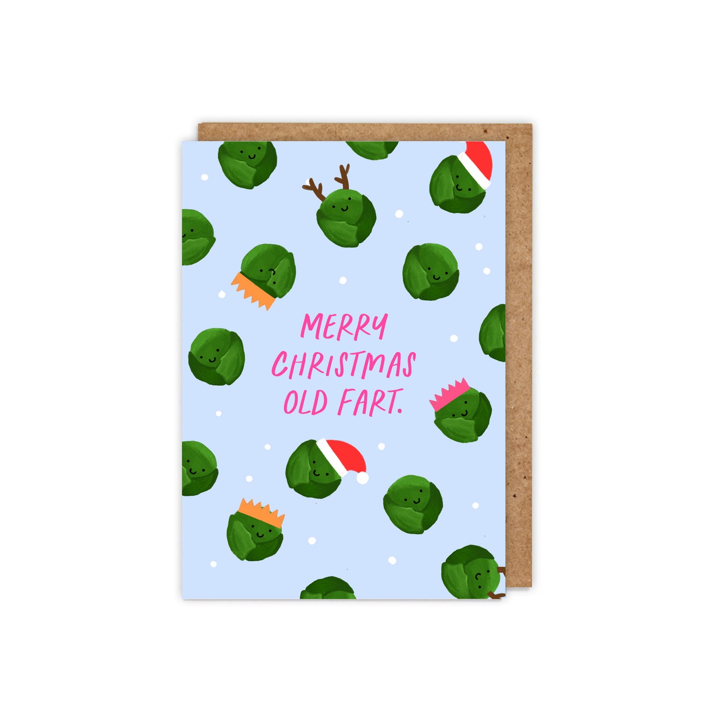 Merry Christmas Old Fart. Brussel Sprout Card