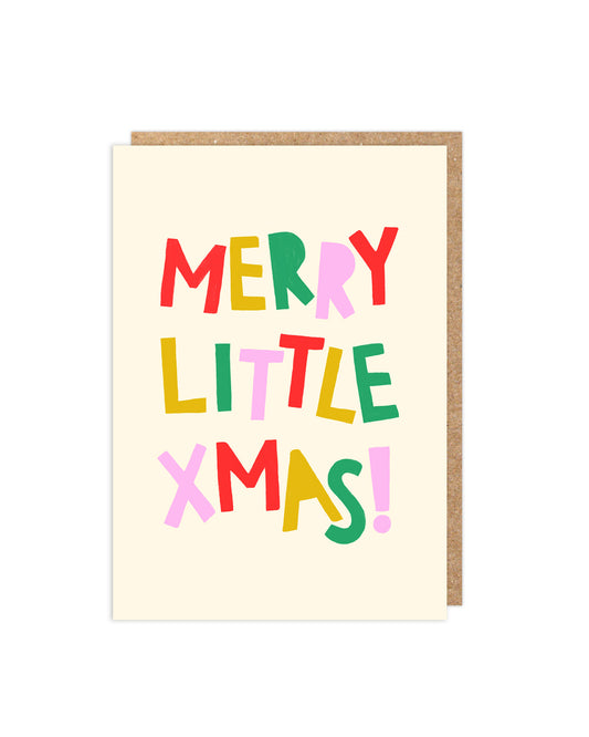6 Pack Merry Little Xmas! Typographic Christmas Card