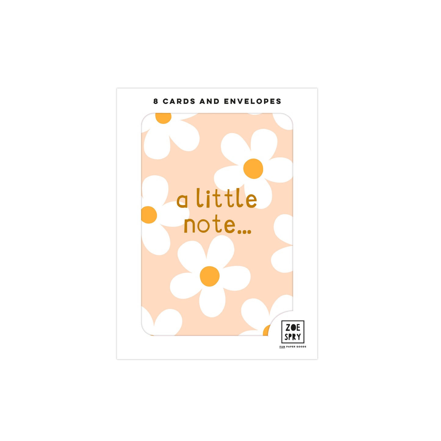 Daisies 'a little note...' Set of 8 Notecard Pack