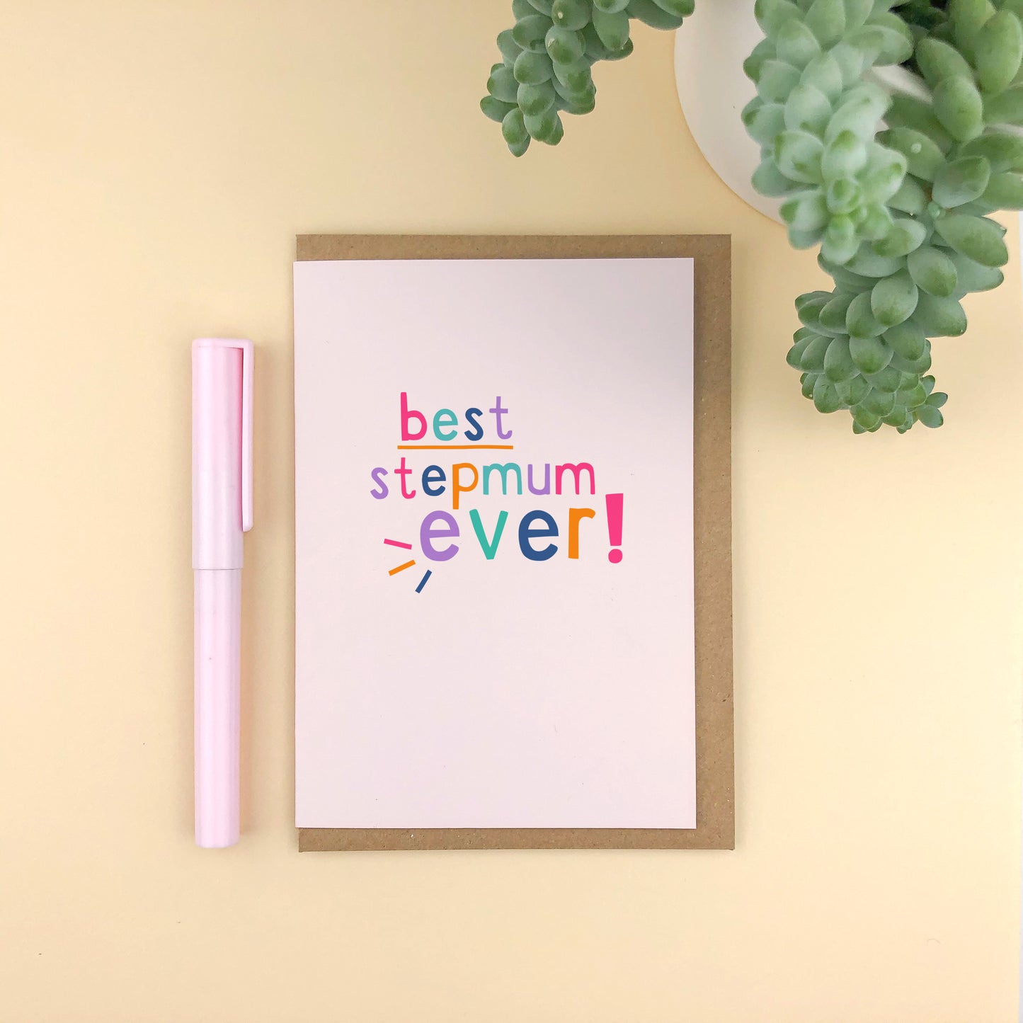 Best Step Mum Ever! Typographic Mothers Day Card