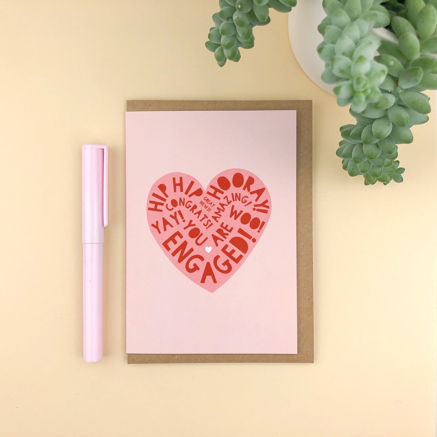 Engagement Type Heart Card