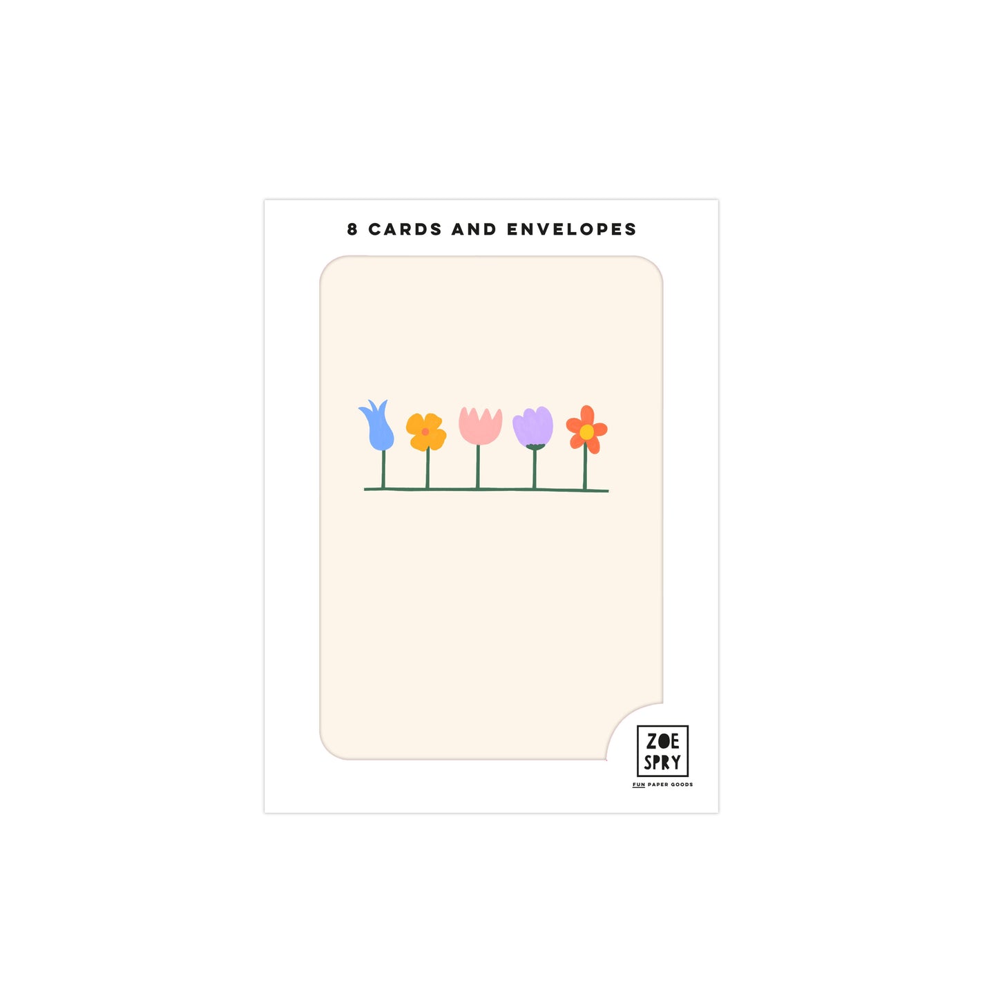 Floral Line Set of 8 Notecard Pack