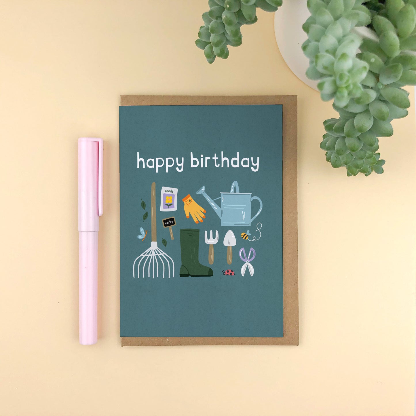 Happy Birthday Gardening Tools Card