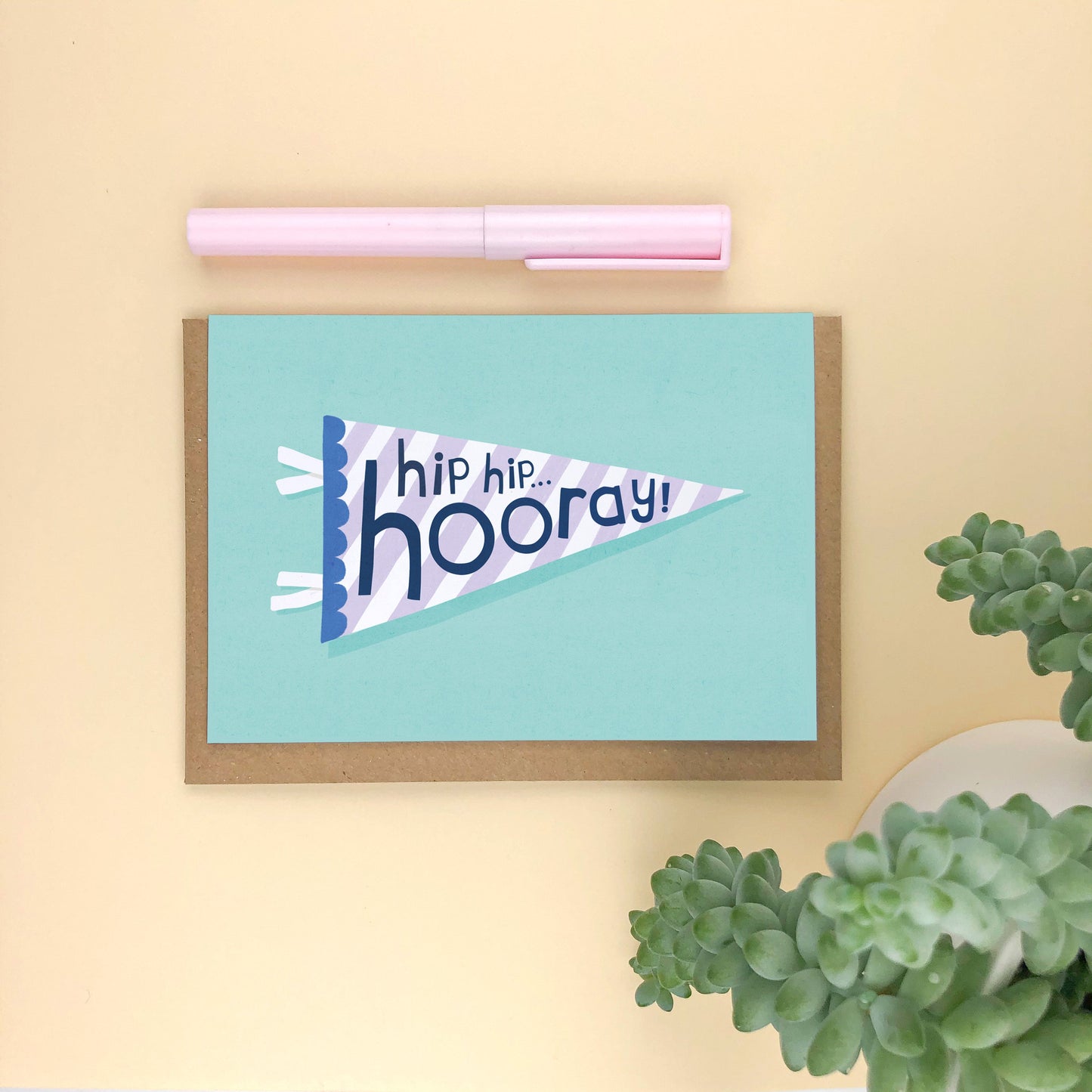 Hip Hip Hooray Pennant Flag Card
