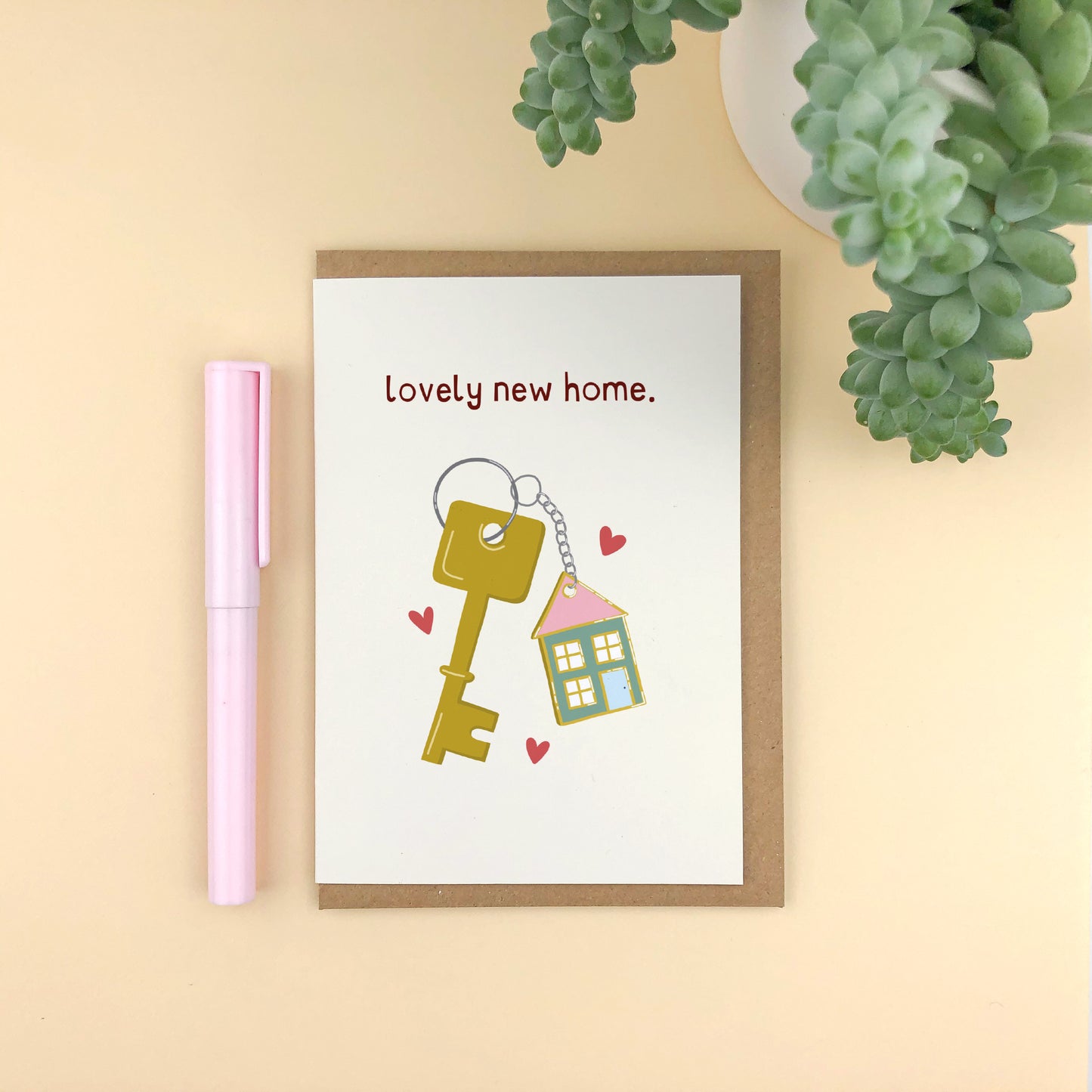 Lovely New Home Keys Card