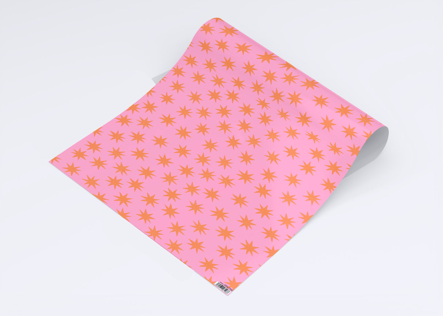Pink & Orange Stars Gift Wrap Sheet