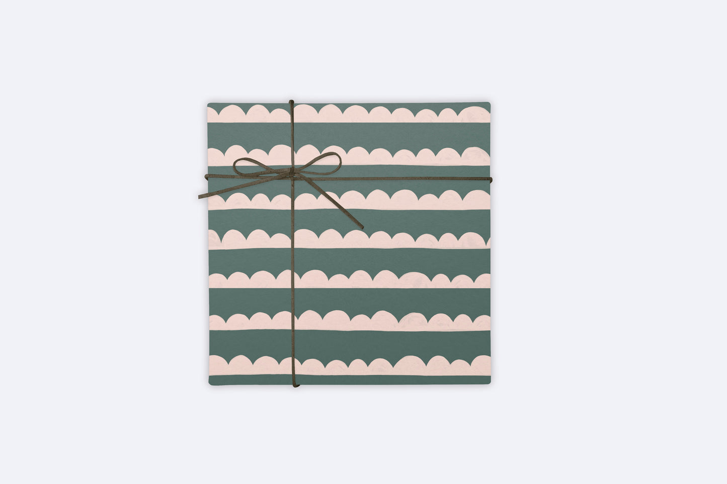 Pink/Green Scalloped Pattern Gift Wrap Sheet