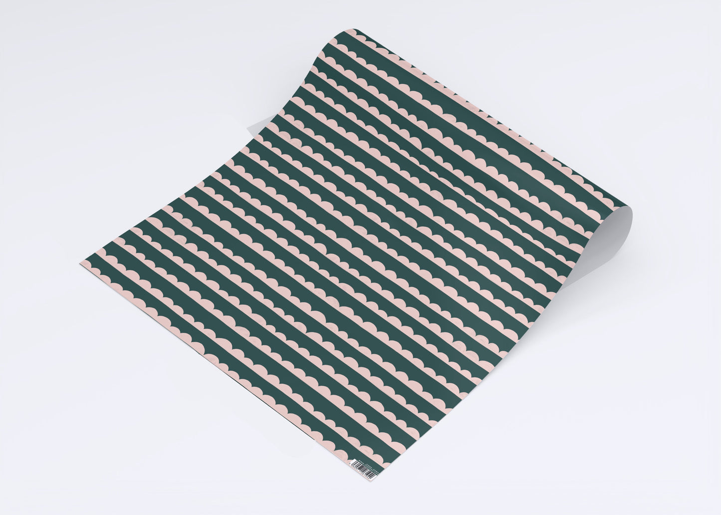 Pink/Green Scalloped Pattern Gift Wrap Sheet