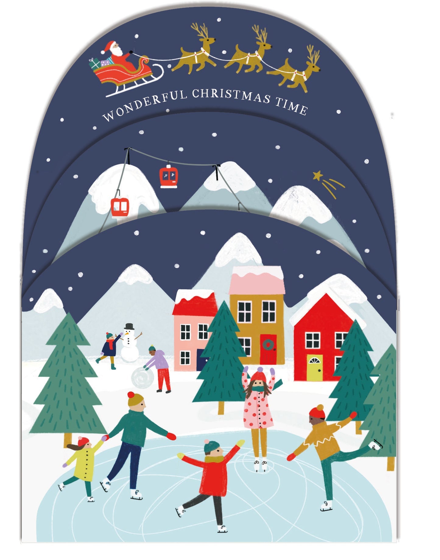Christmas Village Concertina Card
