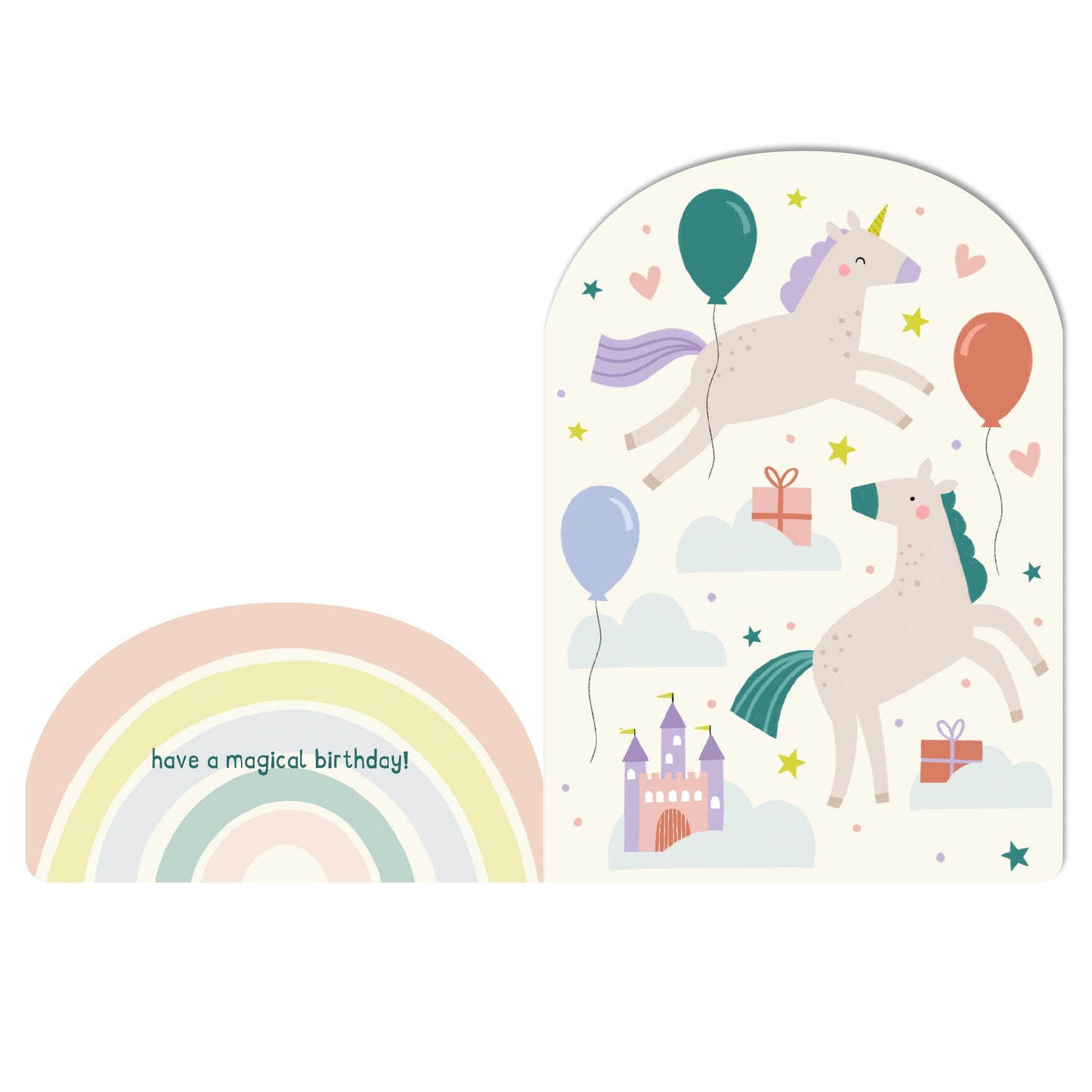 Diecut Unicorns Under the sea Birthday card