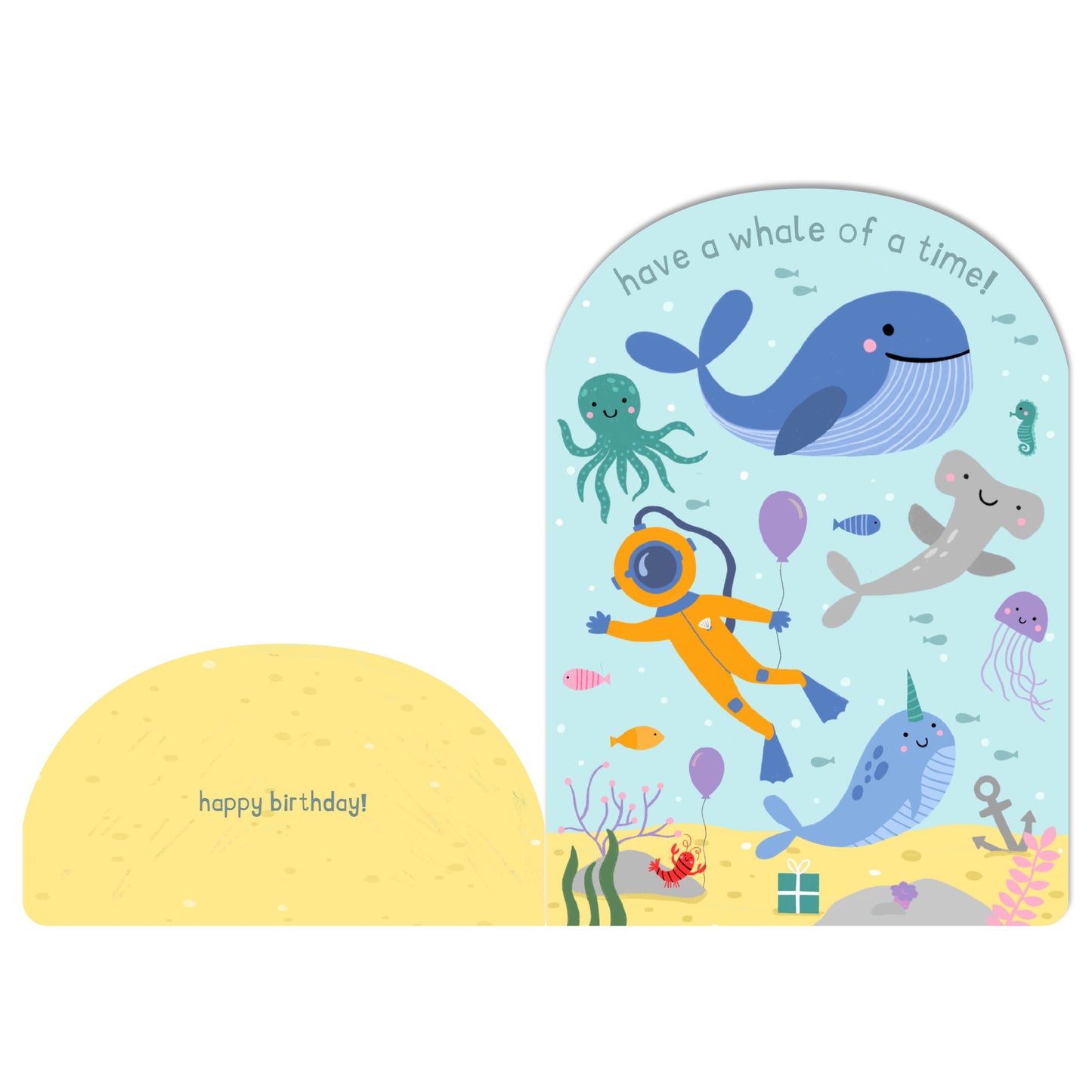 Diecut 'Have a Whale of a Time!' Under the sea Birthday card