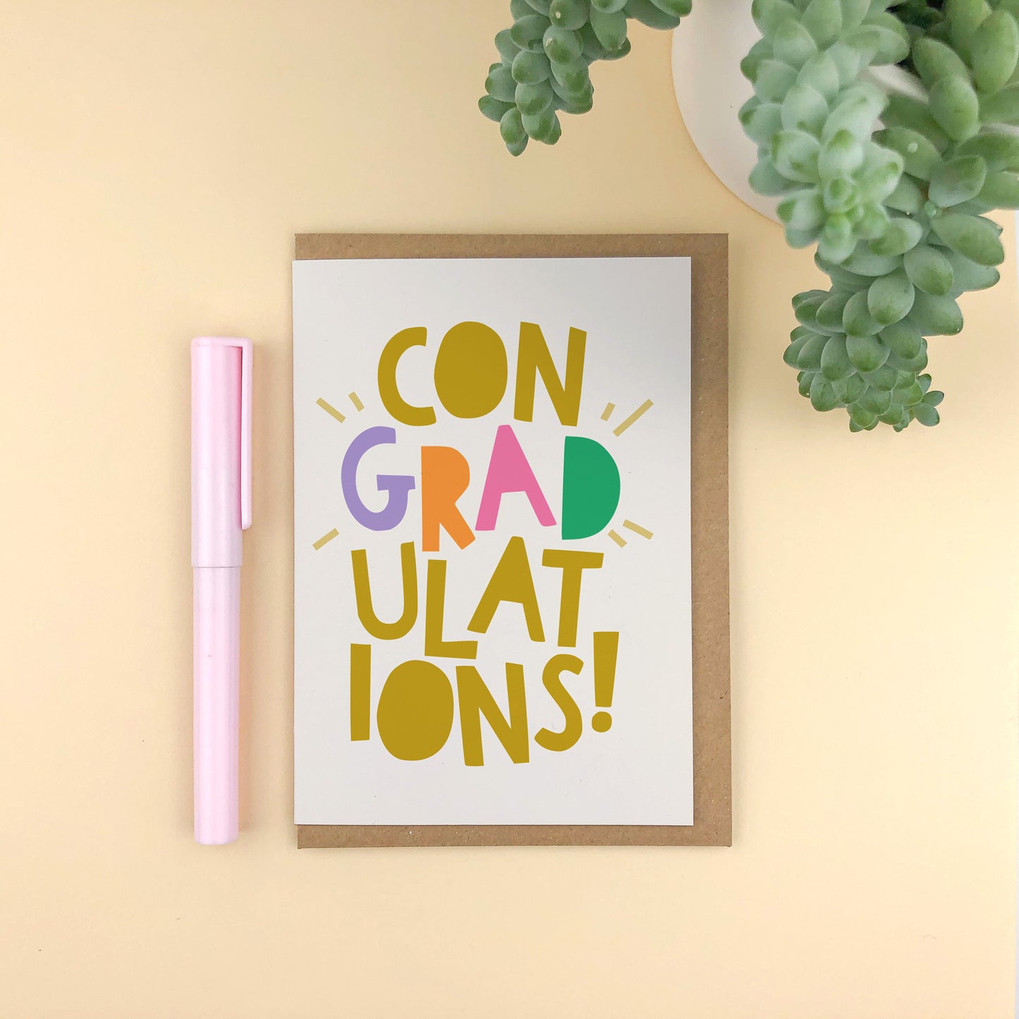 Con-GRAD-ulations! Typographic graduation card