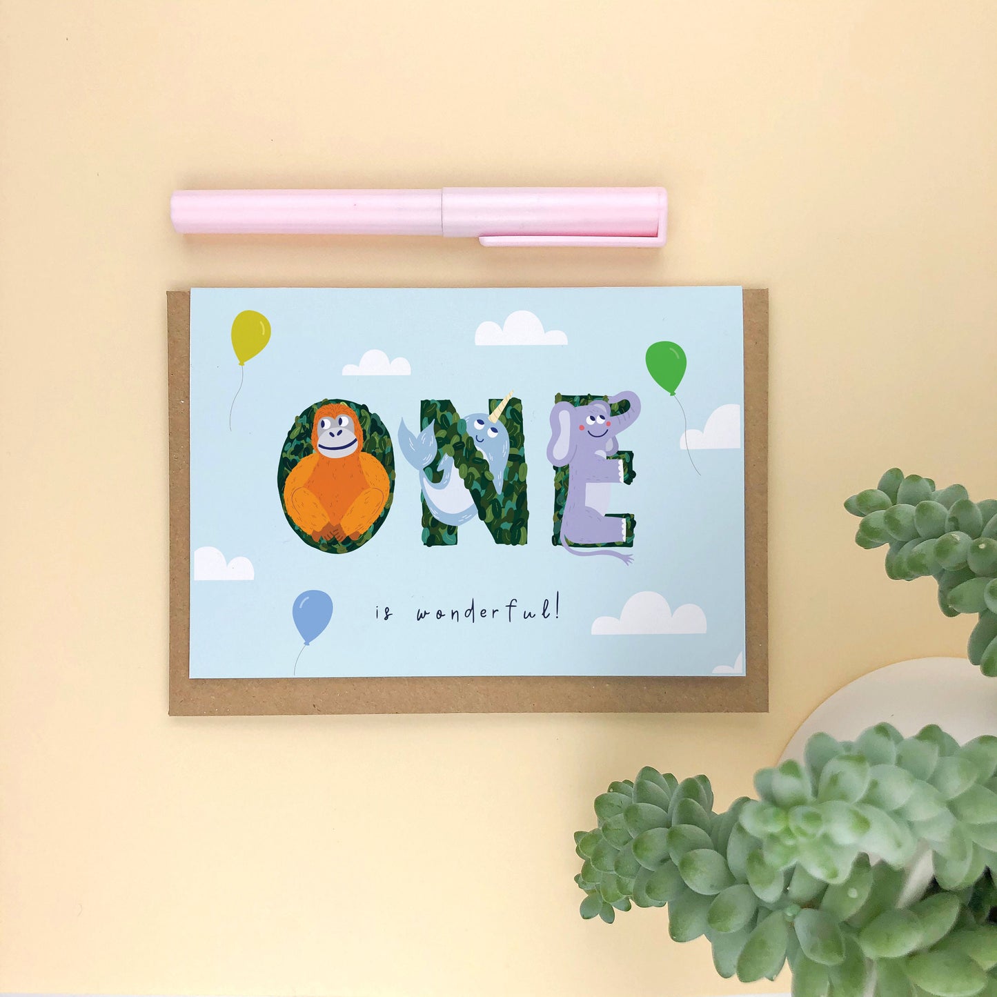 One is Wonderful 1st Birthday Card