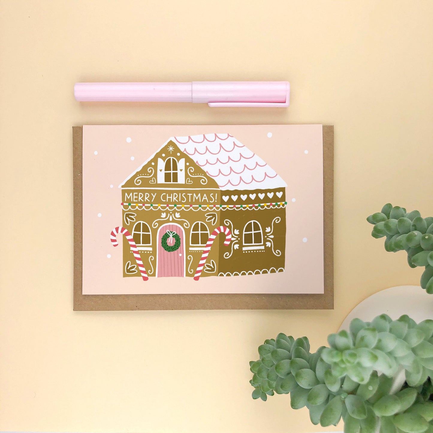 Merry Christmas!' Gingerbread house Christmas Card