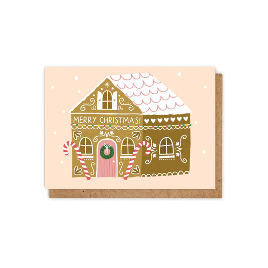 6 Pack Gingerbread house Christmas Card