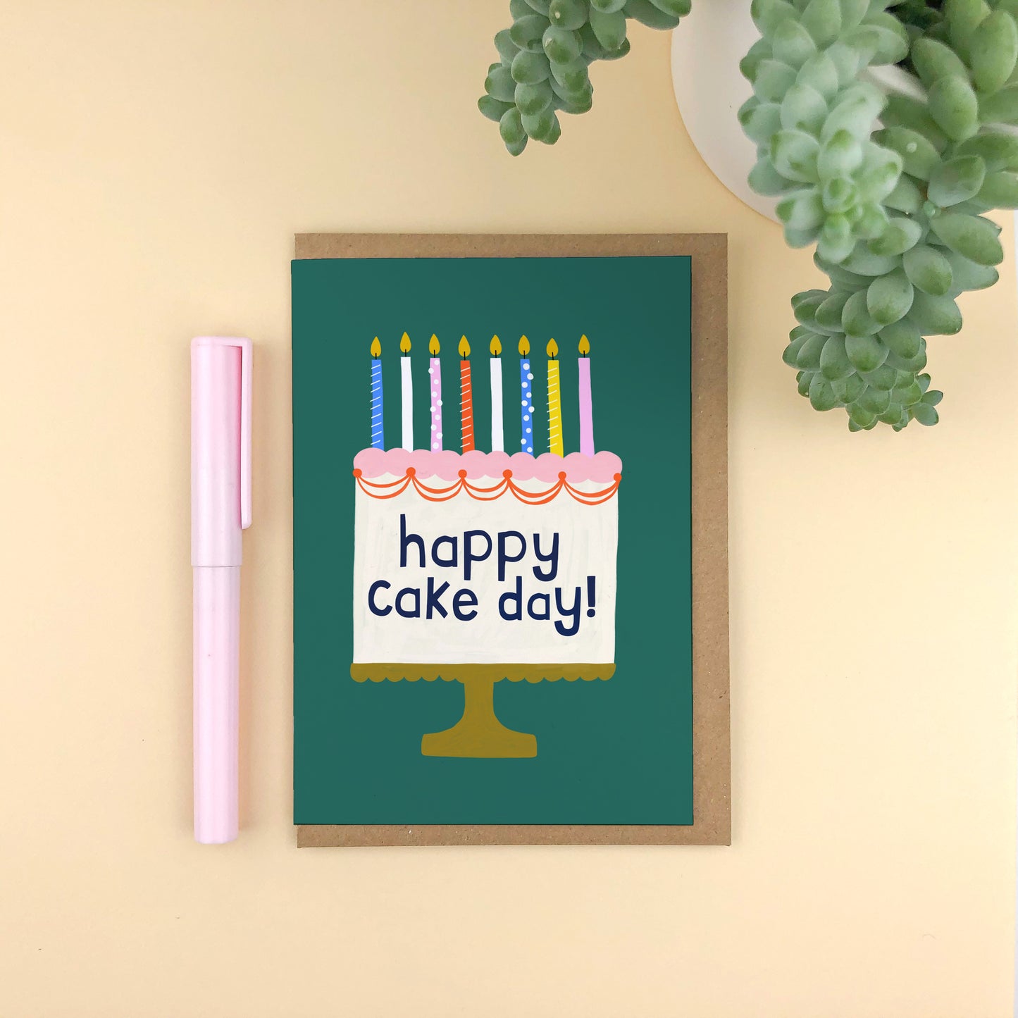 Happy Cake Day! Cake Stand Birthday Card