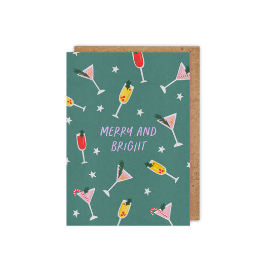Merry and Bright Christmas Cocktails Card
