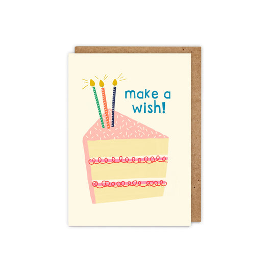 6 Pack Make a Wish! Birthday Cake Slice Card