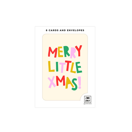 'Merry Little Xmas!' Set of 8 Notecard Pack