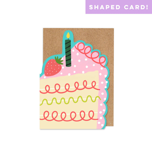 6 Pack Shaped Cake Slice Birthday Card