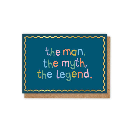 6 Pack The Man, the Myth, The Legend. Gold Foiled Father's Day Card