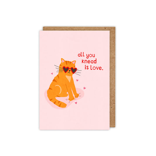6 Pack All You Knead is Love- Punny Cat Love Card