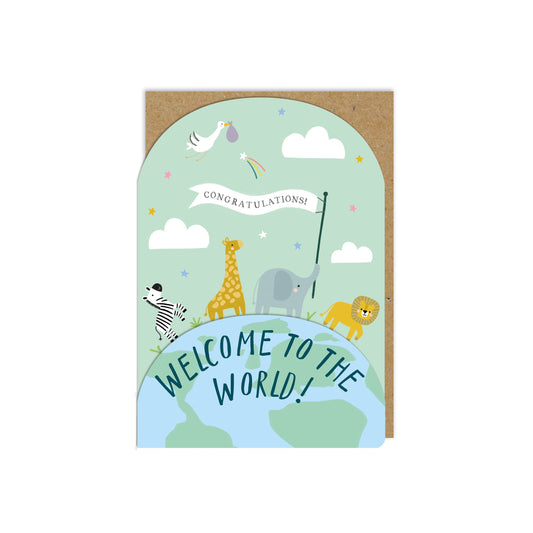 Diecut 'Welcome to the World' Arch New Baby Card