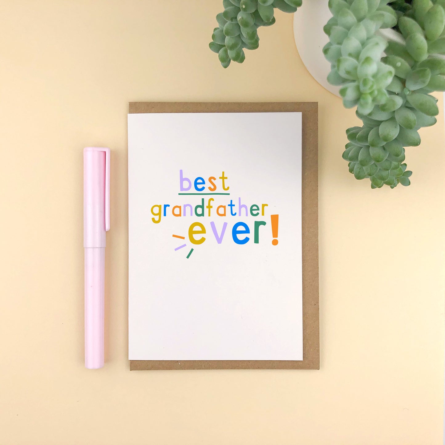 Best Grandfather Ever! Typographic Fathers Day Card