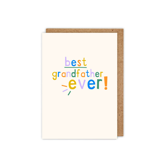 6 Pack Best Grandfather Ever! Typographic Fathers Day Card