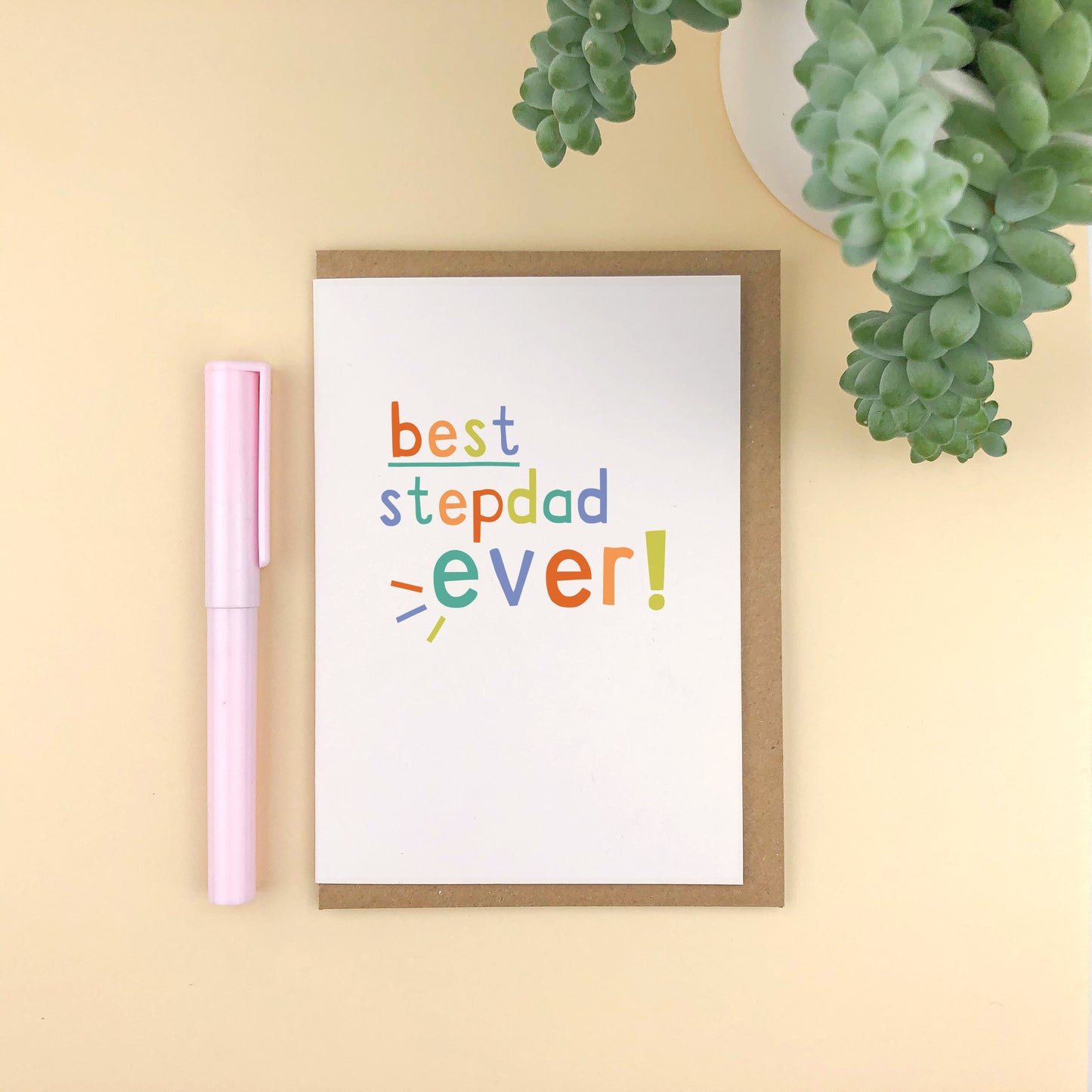 Best Step Dad Ever! Typographic Fathers Day Card