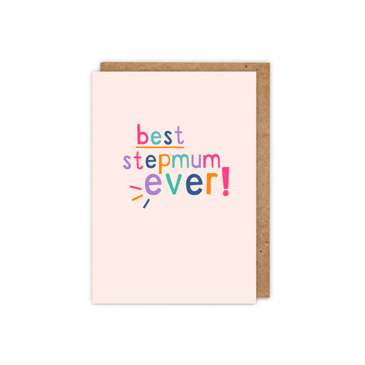 6 Pack Best Step Mum Ever! Typographic Mothers Day Card