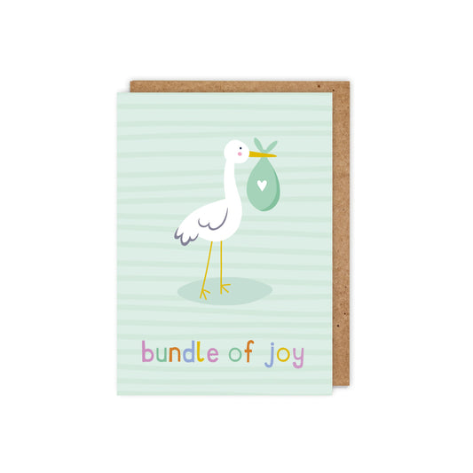 6 Pack Bundle of Joy- Neutral Stork New Baby Card