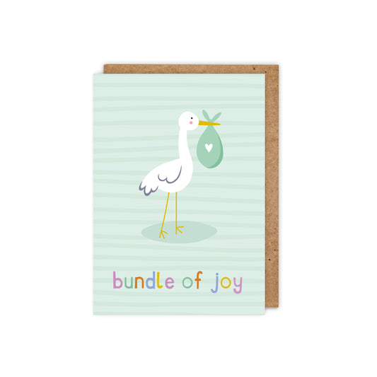 Bundle of Joy- Neutral Stork New Baby Card