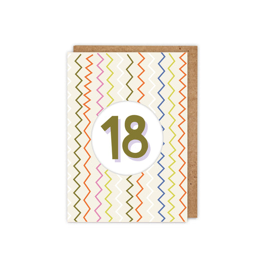18th Diecut Hole Birthday Card