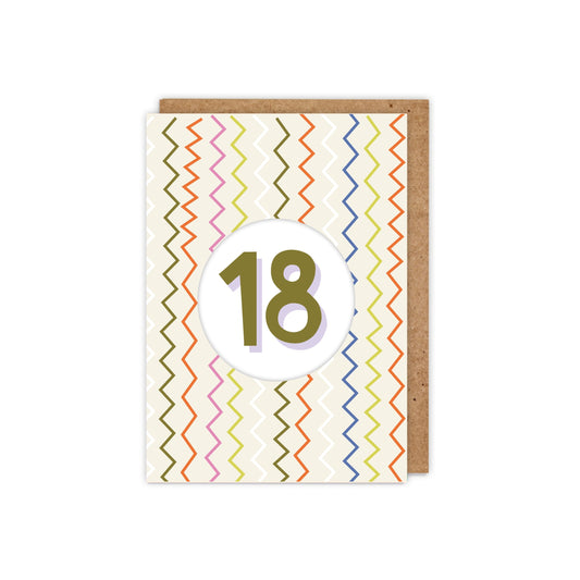 6 Pack 18th Diecut Hole Birthday Card