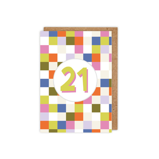 21st Diecut Hole Birthday Card