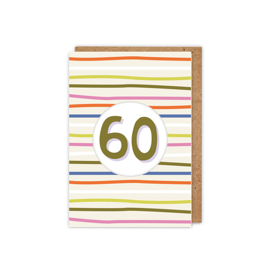 60th Diecut Hole Birthday Card