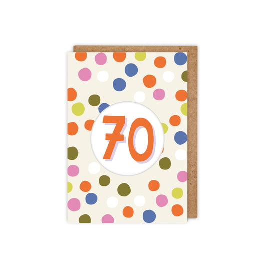 70th Diecut Hole Birthday Card