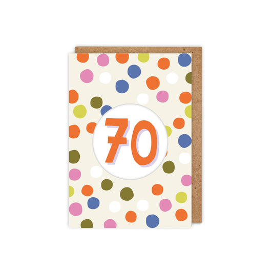 6 Pack 70th Diecut Hole Birthday Card