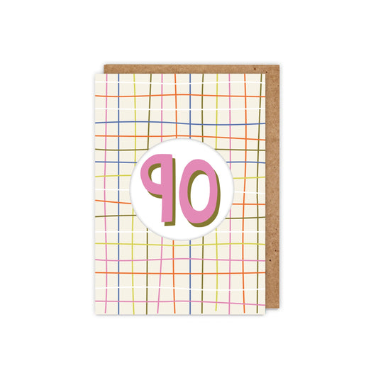 6 Pack 90th Diecut Hole Birthday Card