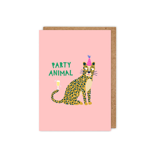 6 Pack Party Animal Leopard Birthday Card