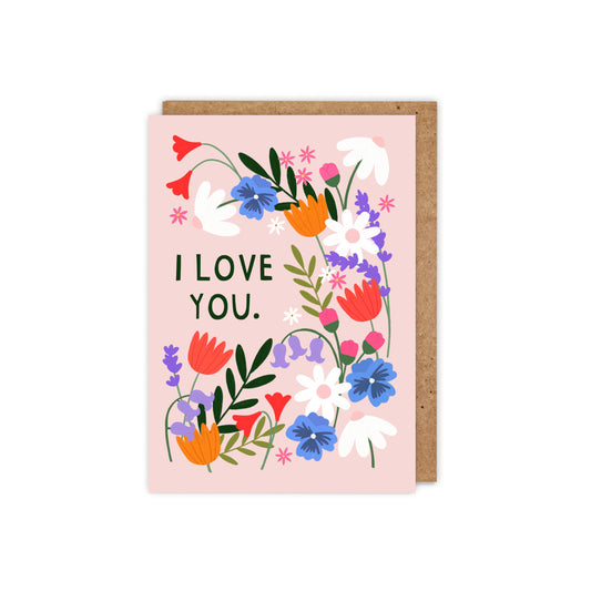 6 Pack I Love You Floral Card