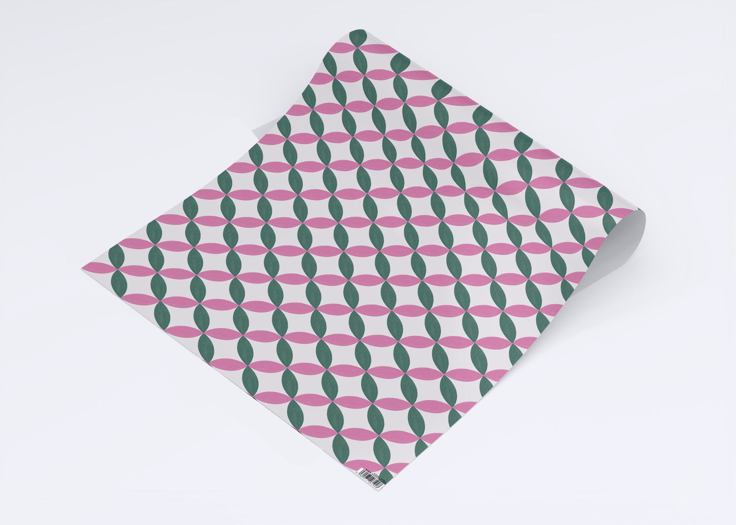 Pink/Green Geometric Petal Tile Gift Wrap Sheet