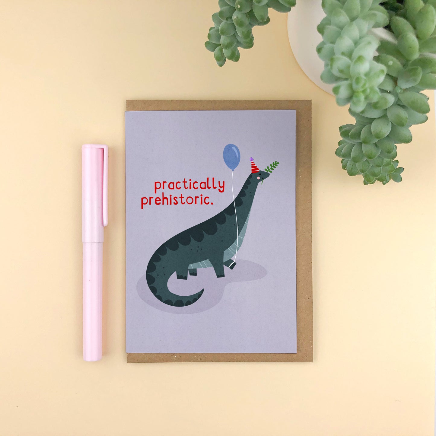 Practically Prehistoric Dinosaur Birthday Card