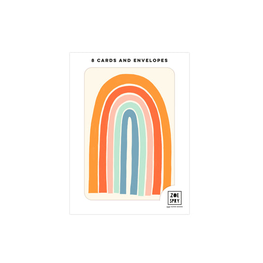 Case of 6 Rainbow Stripe multipack Note Cards