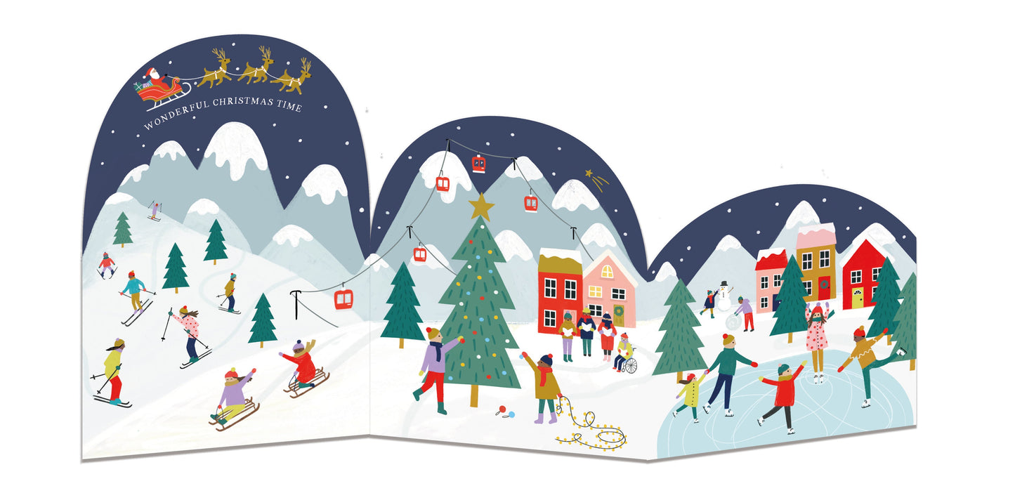 Christmas Village Concertina Card